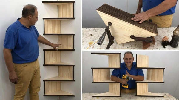 1. Estantería flotante de madera