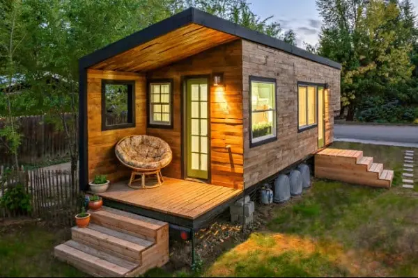 Casa en forma de cubo con techo plano