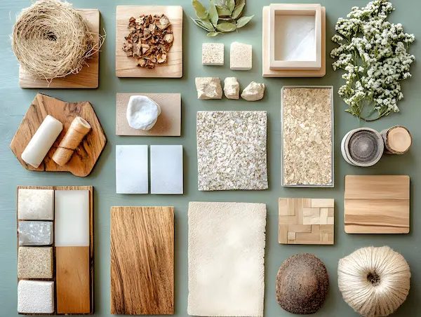 Materiales naturales en distintos espacios del hogar