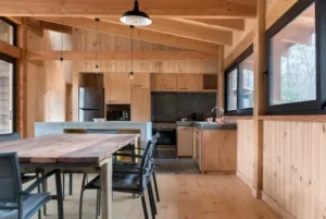 construcción de casas de madera moderna en chile
